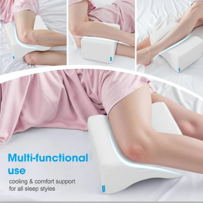 Knee Pillow for Side Sleepers with Cooling Gel Memory Foam Elevation Pillow for Spine Aligning Sciatica Back Hip Knee Ankle Pai